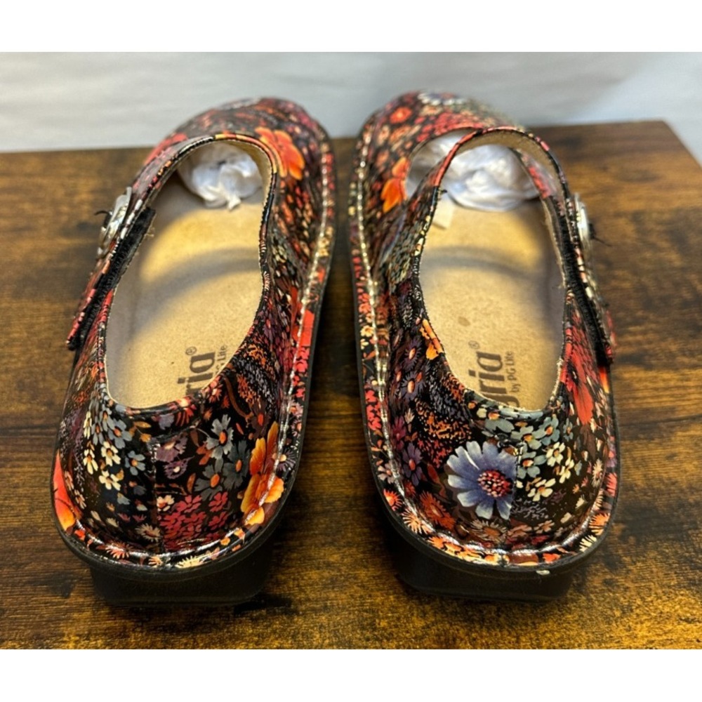 Alegria Floral Patent Leather Mary Jane Shoes Floral Platform Size 37 US 7 / 7.5 - Picture 10 of 11